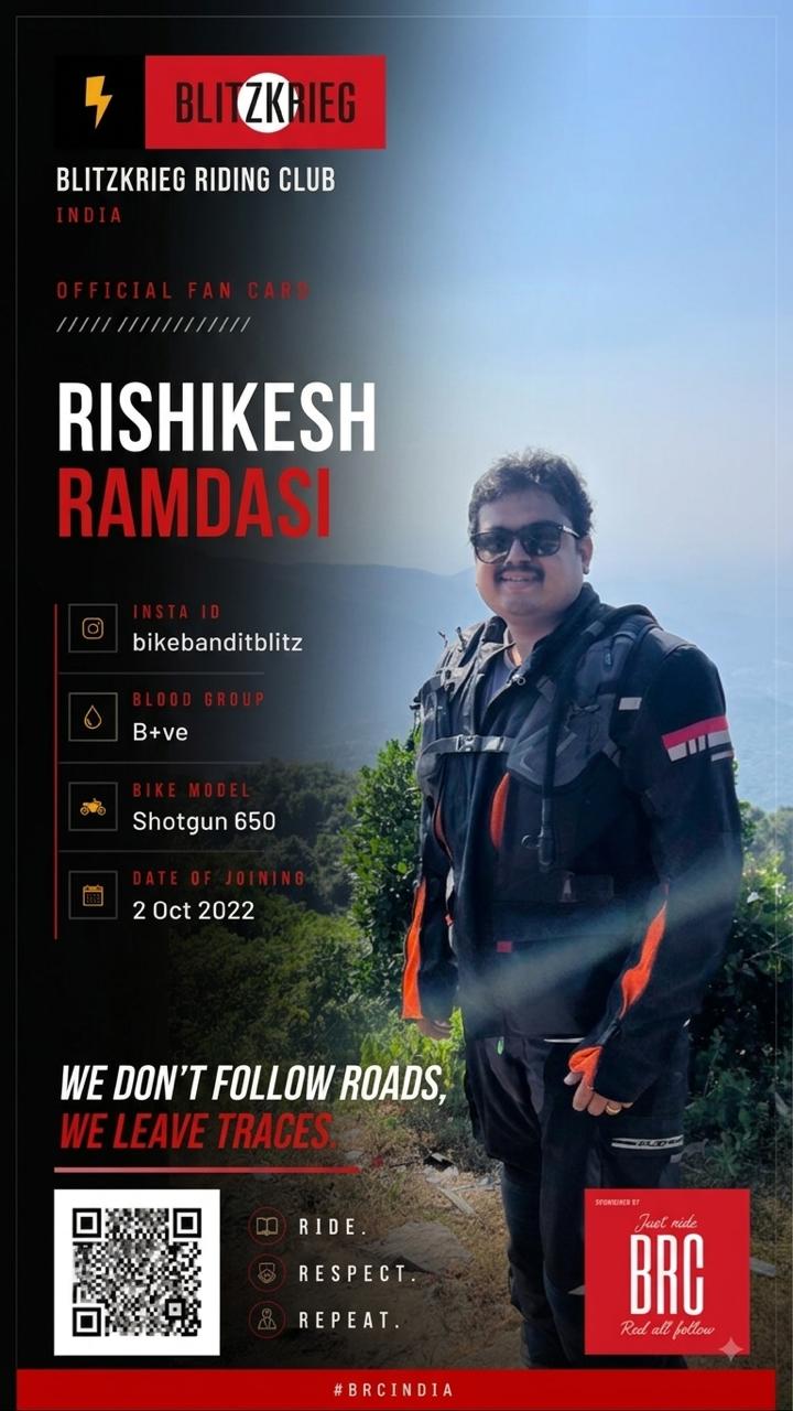 BRC fan card of Rishikesh Ramdasi