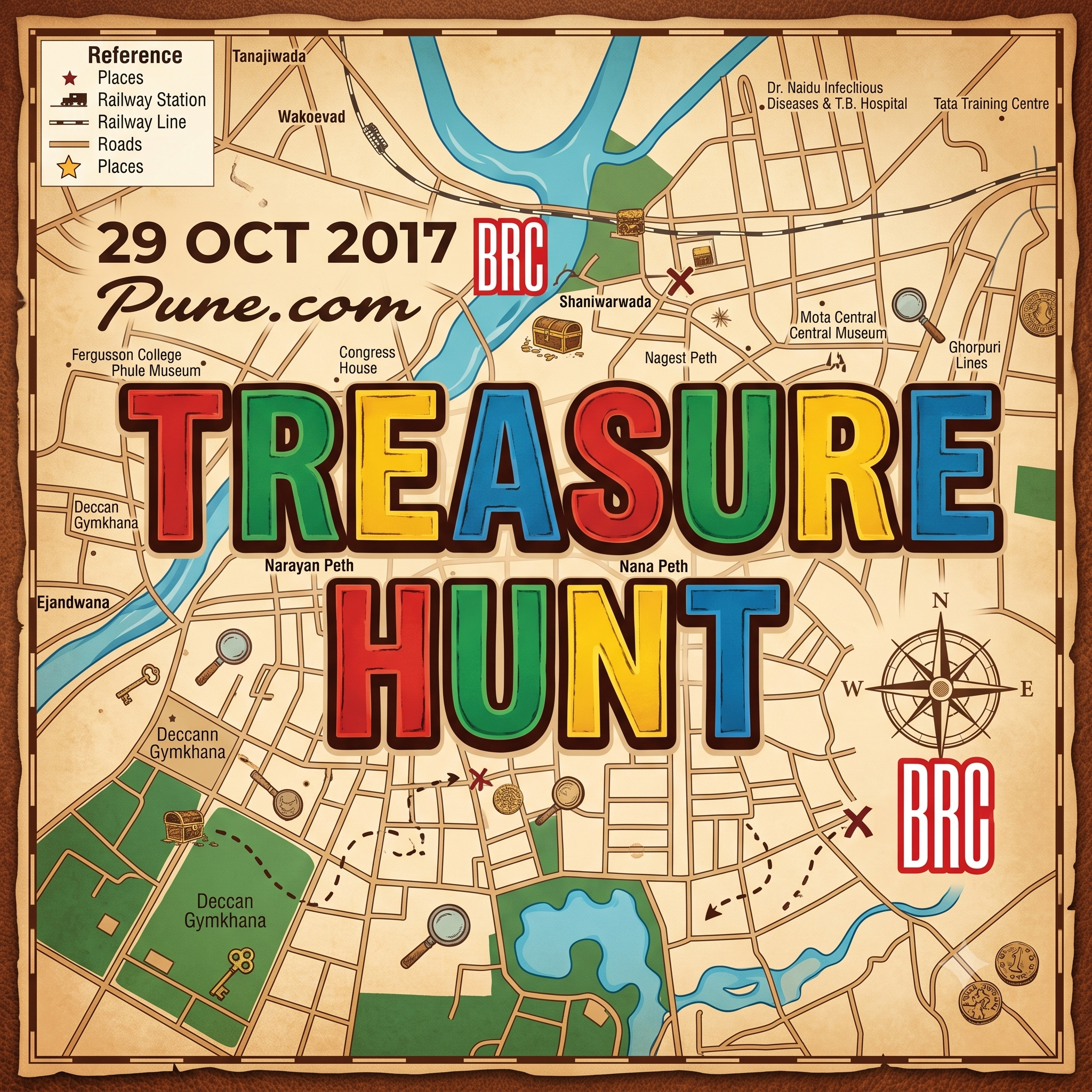 BRC riders taking part in a city treasure hunt on motorcycles