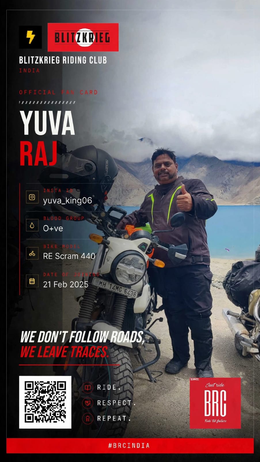 BRC fan card of Yuva Raj