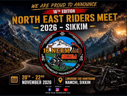 16th North East Riders Meet 2026, Sikkim — official poster