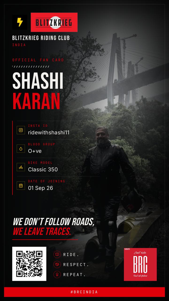 BRC fan card of Shashi Karan