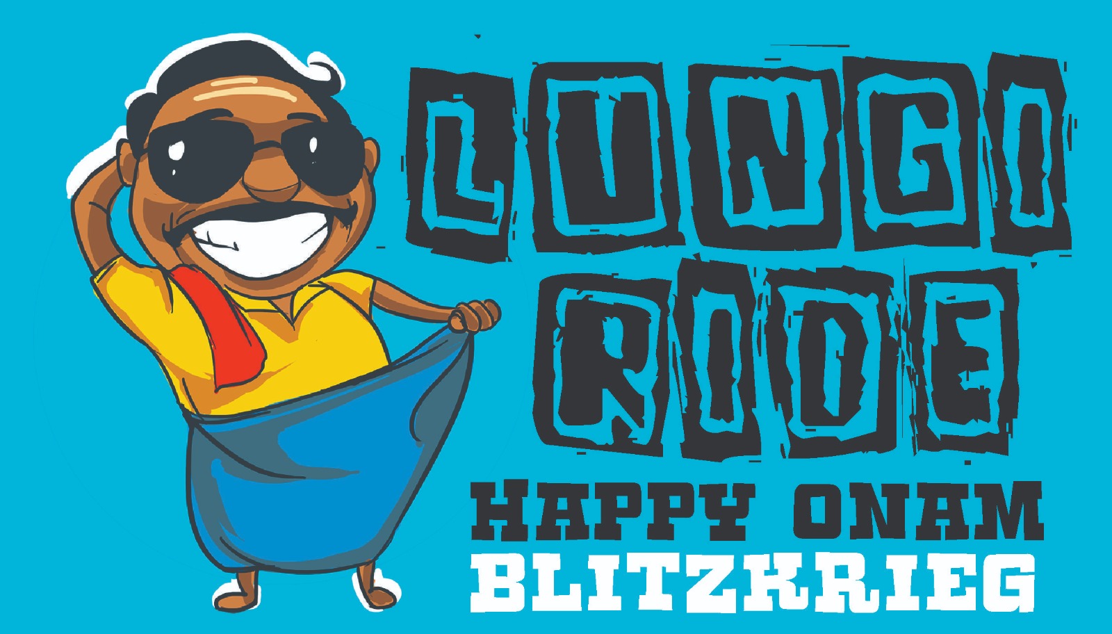 BRC riders in traditional mundu attire on the Onam Lungi Ride